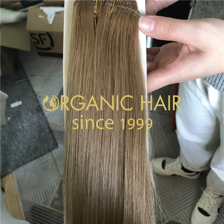 Silicone free machine tied hair wefts  H224